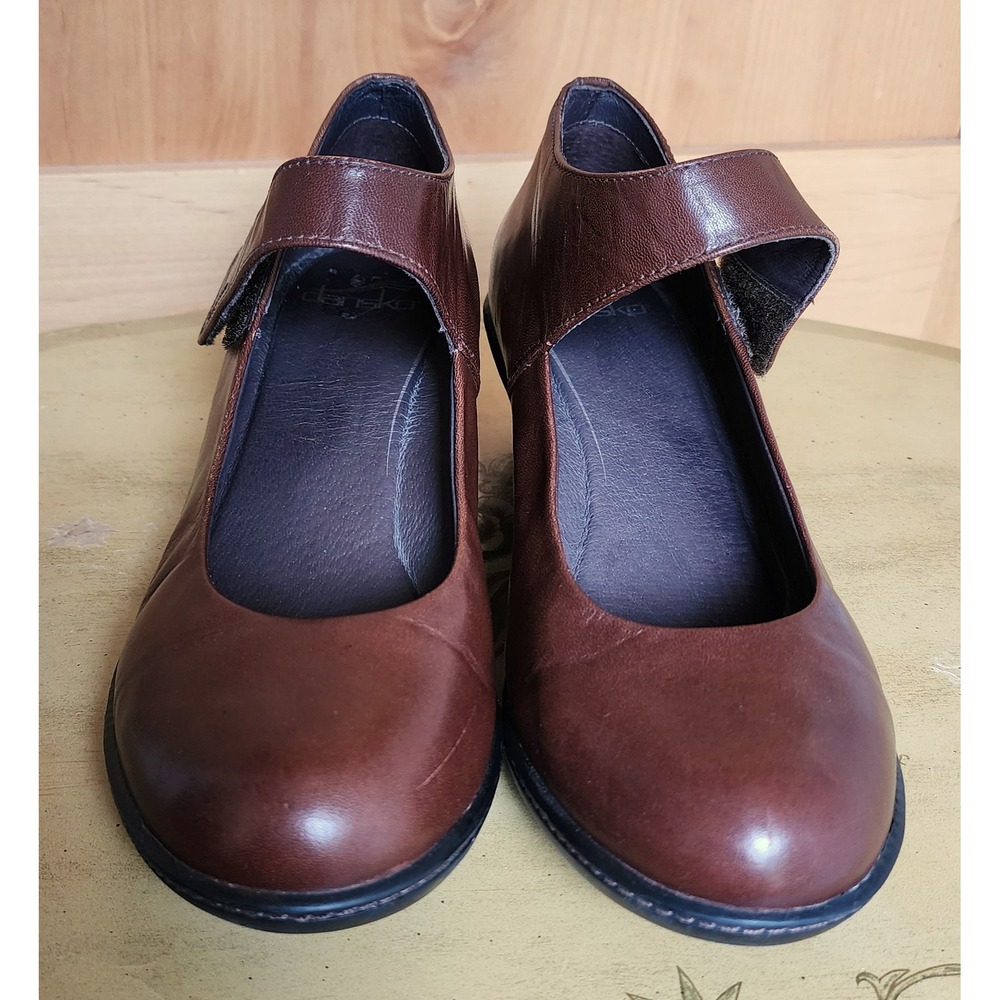 Dansko Bess EU 39 US 8.5 to 9 Brown Leather Mary Jane Pumps Sandals Cottagecore - Picture 3 of 6